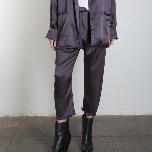 Satin drop crop pant Navy fromVenice Beach Pharoah—Like Jaga designs - Picture 2 of 10